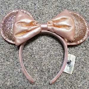 Disney Parks Briar Rose Gold Sequin Bow Glitter Minnie Ears Headband